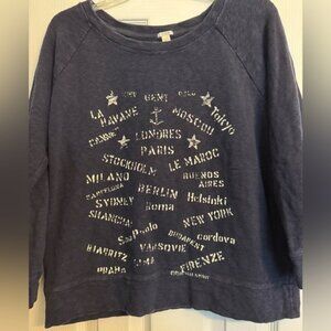J. Crew Navy Blue Graphic Sweatshirt